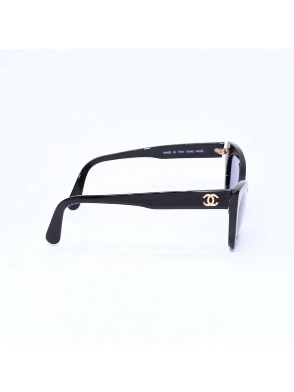 Chanel Cat's Eye Sunglasses Eyewear CC Logo Black Gold